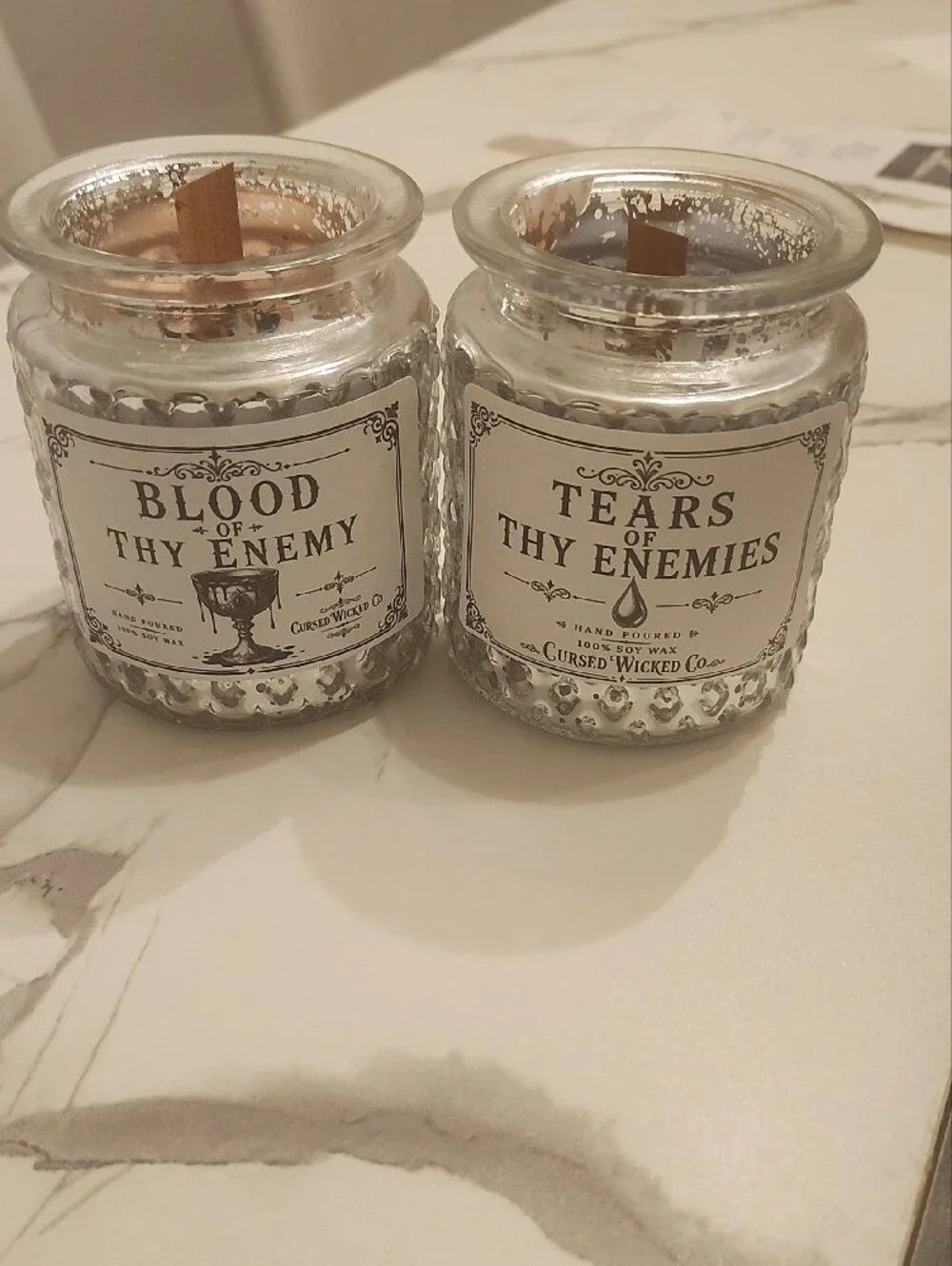 Handcrafted Blood Of Thy Enemy & Tears Of Thy Enemies Candle Set